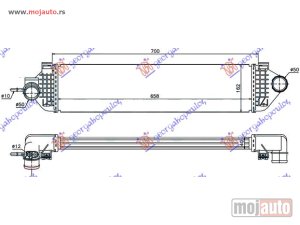 NOVI: delovi  HLADNJAK INTERKULERA 1.6 16V TURBO (658x162x40) Ford focus c-max 10-14 -dostupno