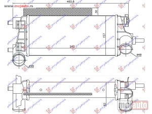 NOVI: delovi  HLADNJAK INTERKULERA 1.0 EcoBoost (343x157x62) Ford focus 11-14 -dostupno
