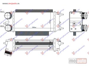 NOVI: delovi  HLADNJAK INTERKULERA 1.5-1.6 TDCi (300x147x80) 50.5 Ford transit/tourneo courier 13- -dostupno