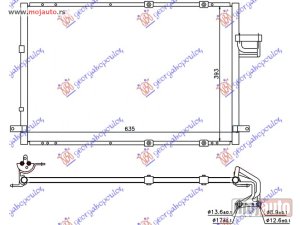 NOVI: delovi  HLADNJAK KLIME 2.0 CRDi (590x383x18) Kia carens 03-06 -dostupno