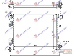 Glavna slika - HLADNJAK MOTORA 1.1/1.4 CRDi (MAN) DIZEL (480x385x26) (TURSKA) Hyundai i20 12-14 -dostupno - MojAuto