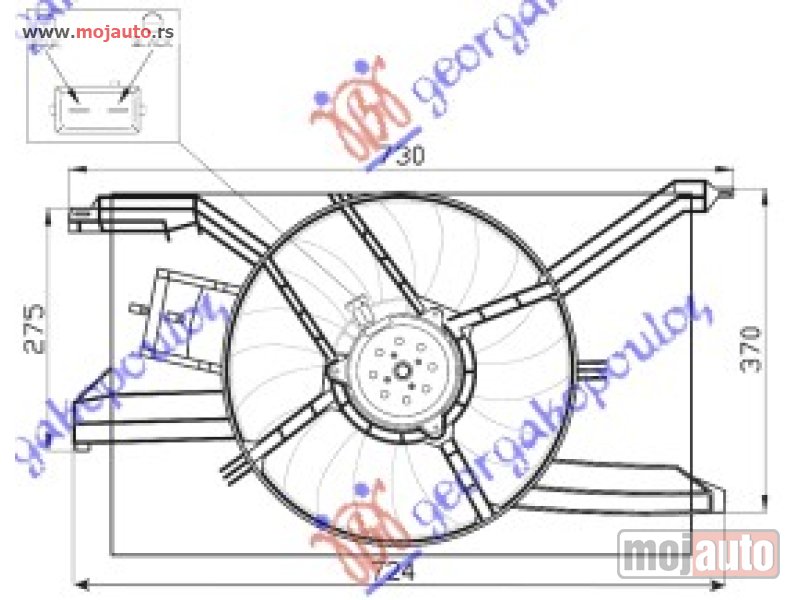 Glavna slika -  VENTILATOR KOMPLET (BENZIN) Fiat croma sw 05-09 -dostupno - MojAuto