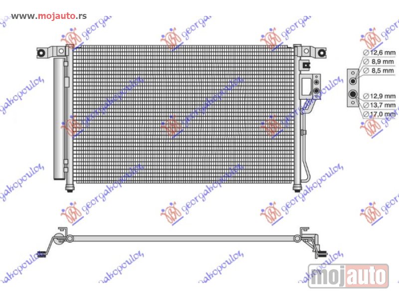 Glavna slika -  HLADNJAK KLIME 2.7i BENZIN / 2.2 CRDi DIZEL (AUTOMATSKI) (716x424x16) Hyundai santa fe 09-12 -dostupno - MojAuto