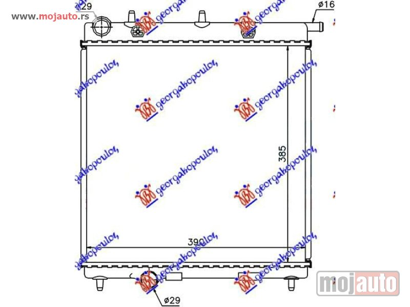 Glavna slika -  HLADNJAK MOTORA 1.4 DIZEL (38x39x2.7) Citroen c4 cactus 18- -dostupno - MojAuto