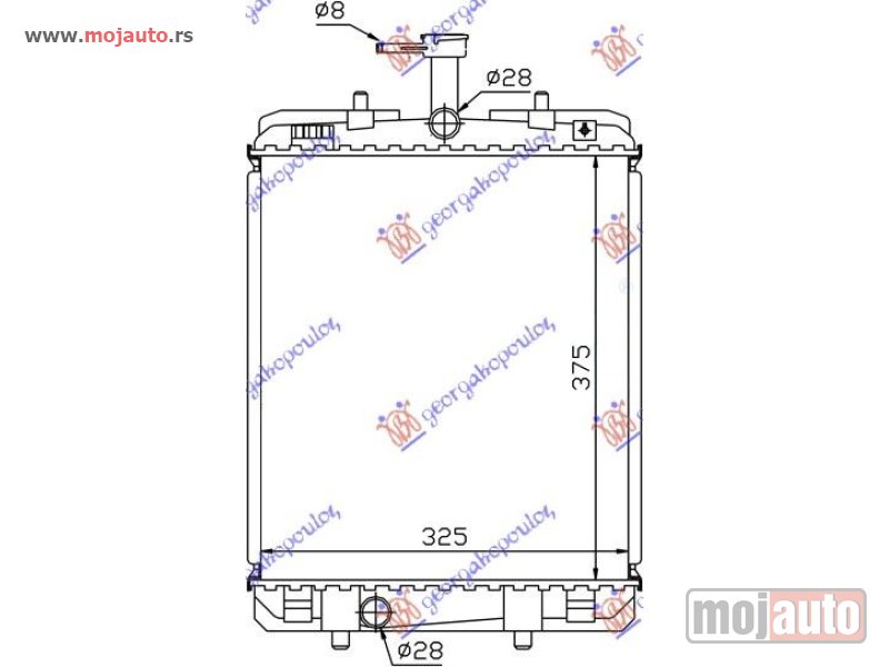 Glavna slika -  HLADNJAK MOTORA 1.0cc (+/-AC) (375x325x16) Citroen c1 14- -dostupno - MojAuto
