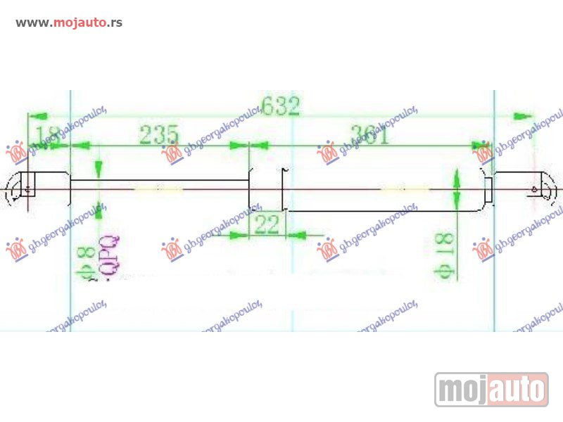 Glavna slika -  AMORTIZER GEPEK VRATA (632L-490N) Citroen c8 02-14 -dostupno - MojAuto