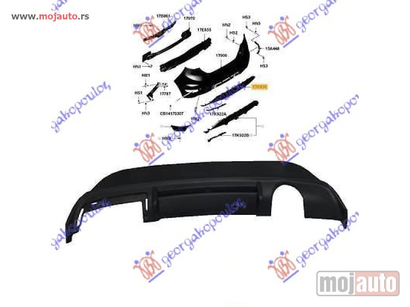 Glavna slika -  SPOJLER ZADNJEG BRANIKA DONJI (SPORT) Ford fiesta 13-17 -nedostupno - MojAuto