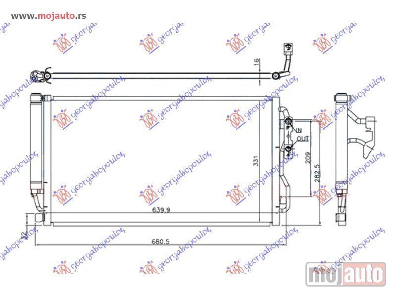Glavna slika -  HLADNJAK KLIME 3.0 (M135i) BENZIN (AUTO) (600x345x16) Bmw series 1 (f21/20) 3/5d 11-15 -dostupno - MojAuto