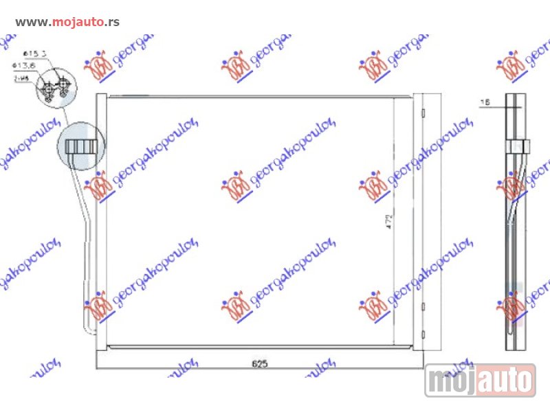 Glavna slika -  HLADNJAK KLIME BENZIN (625x472x16) (BEHR TIP) Bmw series 7 (f01/02) 08-12 -dostupno - MojAuto