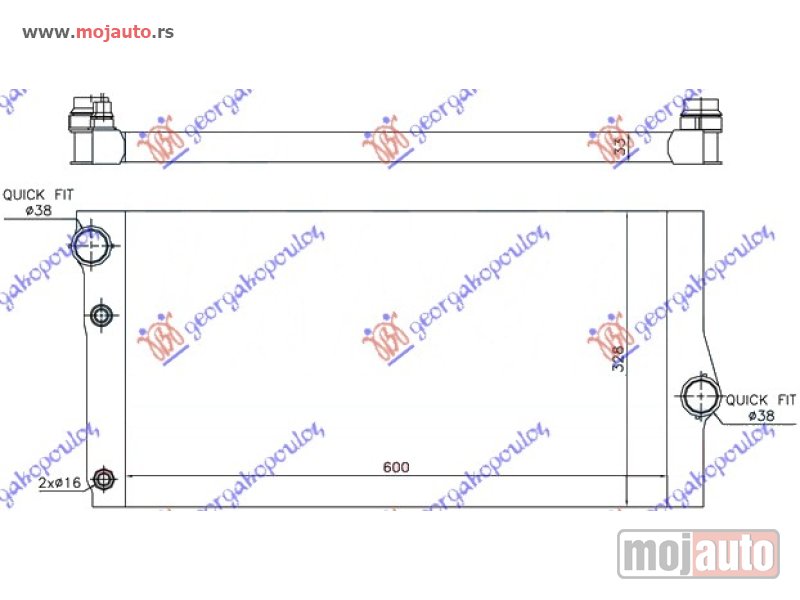 Glavna slika -  HLADNJAK MOTORA ZA SVE MODELE DIZEL (& GT/F07) (600x310x32) Bmw series 7 (f01/02) 08-12 -dostupno - MojAuto