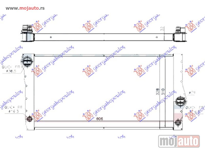 Glavna slika -  HLADNJAK MOTORA 3.0 (535iX) BENZIN (& GT/F07) (605x310x32) Bmw series 5 (f10/11) 13-16 -dostupno - MojAuto