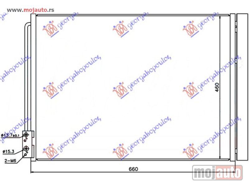 Glavna slika -  HLADNJAK KLIME BENZIN/DIZEL (&GT/F07) (625x470x16) (BEHR TIP) Bmw series 5 (f10/11) 13-16 -dostupno - MojAuto