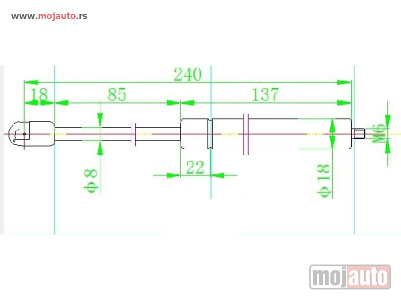 Glavna slika -  AMORTIZER HAUBE (240L-410N) Bmw series 5 (f10/11) 10-13 -dostupno - MojAuto