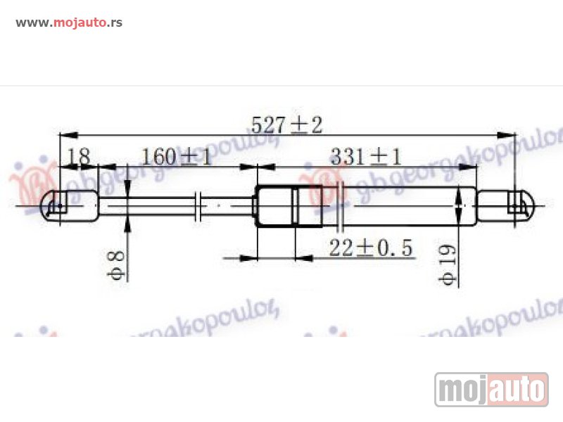 Glavna slika -  AMORTIZER GEPEK VRATA (527L-610N) Jeep compass 11-16 -dostupno - MojAuto