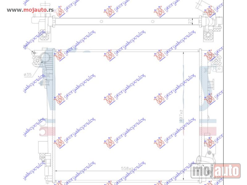 Glavna slika -  HLADNJAK MOTORA BENZIN/DIZEL (560x500x27) Jeep wrangler 18- -dostupno - MojAuto