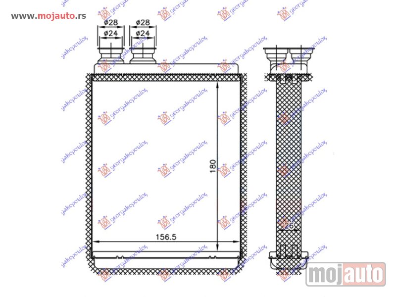 Glavna slika -  GREJAC KABINE (180x157x26) Citroen c3 13-16 -dostupno - MojAuto