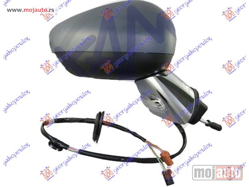 Glavna slika -  RETROVIZOR ELEKTRICNI SA GREJACEM PM (ELEKTRO-SKLOPIV) (MIGAVAC) (SENZOR) (HROM NOSAC) (KONVEKSNO STAKLO) Desno Citroen c3 13-16 -dostupno - MojAuto