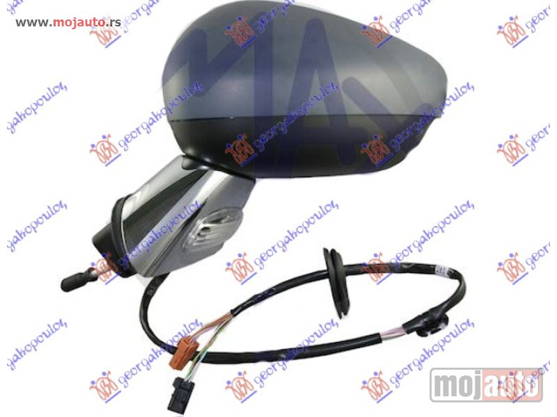 Glavna slika -  RETROVIZOR ELEKTRICNI SA GREJACEM PM (ELEKTRO-SKLOPIV) (MIGAVAC) (HROM NOSAC) (KONVEKSNO STAKLO) Levo Citroen ds3 14-16 -dostupno - MojAuto