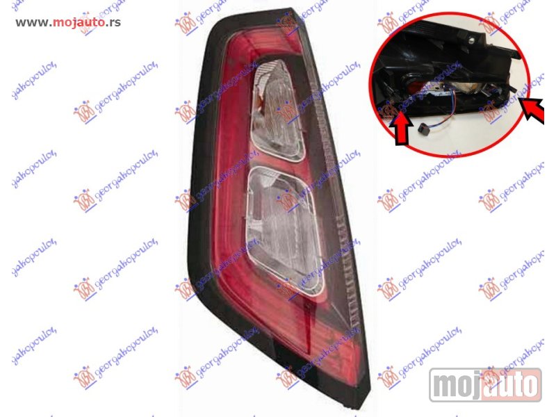 Glavna slika -  STOP LAMPA (LED) (BEZ NOSACA SIJALICE) (ZA MODELE SA SRAFLJENJEM NOSACA SIJALICE) (SPORT) (DEPO) Levo Fiat punto evo 09-12 -nedostupno - MojAuto