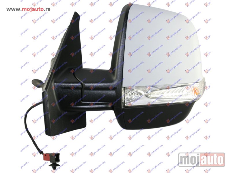 Glavna slika -  RETROVIZOR MEHANICKI SA SAJLOM PM (CARGO) (MIGAVAC) (A KVALITET) (KONVEKSNO STAKLO) Levo Fiat doblo 09-15 -dostupno - MojAuto