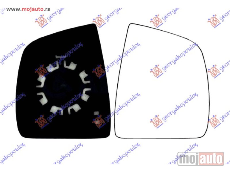 Glavna slika -  STAKLO RETROVIZORA (KONVEKSNO) Desno Fiat doblo 15- -dostupno - MojAuto
