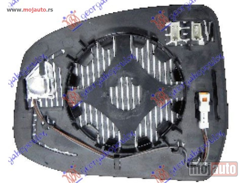 Glavna slika -  STAKLO RETROVIZORA SA GREJACEM (MRTAV UGAO) (ASFERICNO) Desno Ford focus 11-14 -dostupno - MojAuto
