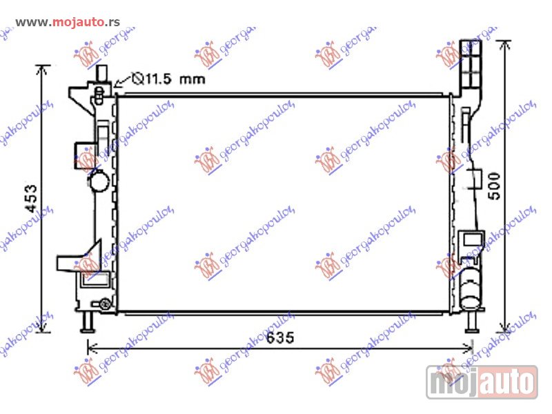 Glavna slika -  HLADNJAK MOTORA 1.5 TDCi ECOnetic DIZEL (MAN) (543x362x26) Ford focus c-max 10-14 -dostupno - MojAuto