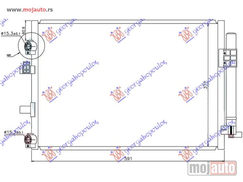 Glavna slika -  HLADNJAK KLIME 1.6 TDCi (572x338) Ford focus c-max 10-14 -dostupno - MojAuto