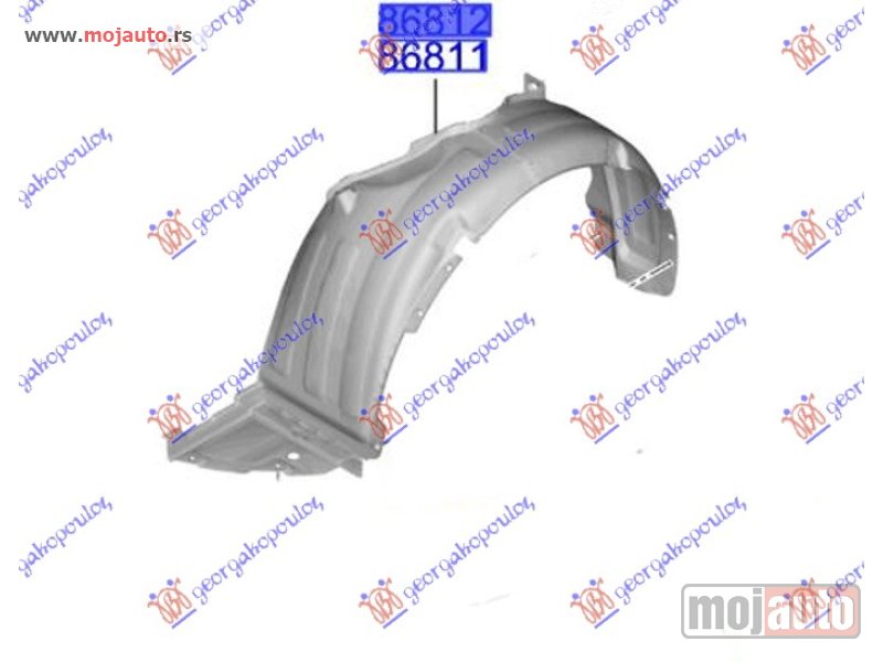 Glavna slika -  POTKRILO PLASTICNO (O) Desno Hyundai i10 19-23 -nedostupno - MojAuto