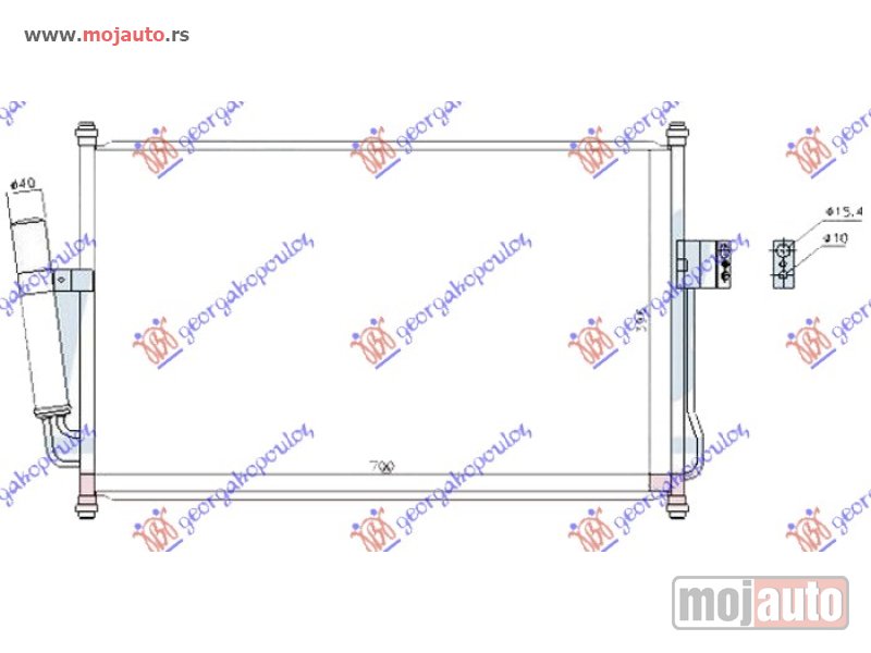 Glavna slika -  HLADNJAK KLIME 2.5/3.0 TD (650x420x12) Isuzu p/u d-max 12-16 -dostupno - MojAuto