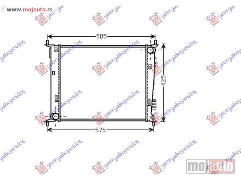 Glavna slika -  HLADNJAK MOTORA 1.6 BENZIN (MAN) (480x415x16) Kia soul 08-11 -dostupno - MojAuto