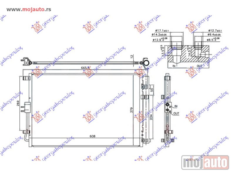 Glavna slika -  HLADNJAK KLIME ZA SVE MODELE BENZIN (550x400x12) Kia soul 13-16 -dostupno - MojAuto