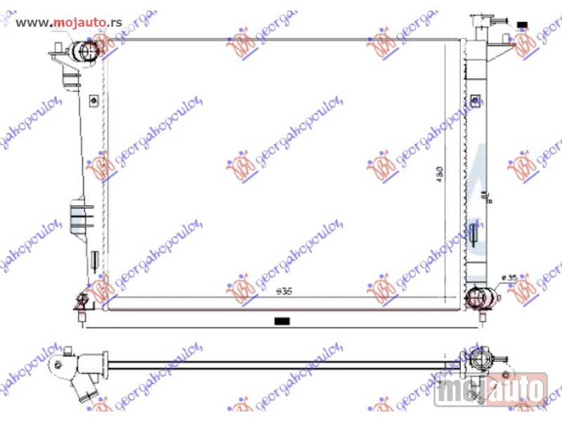 Glavna slika -  HLADNJAK MOTORA 1.6/2.0 GDi BENZIN (MAN) (635x480x14) Kia carens 13- -dostupno - MojAuto