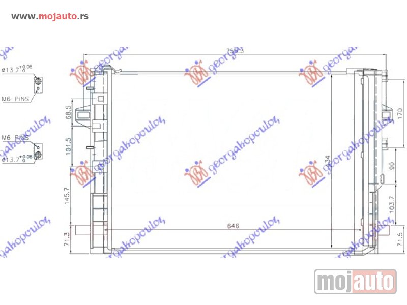 Glavna slika -  HLADNJAK KLIME BENZIN/DIZEL (610x458) Mercedes a class (w176) 15-18 -dostupno - MojAuto