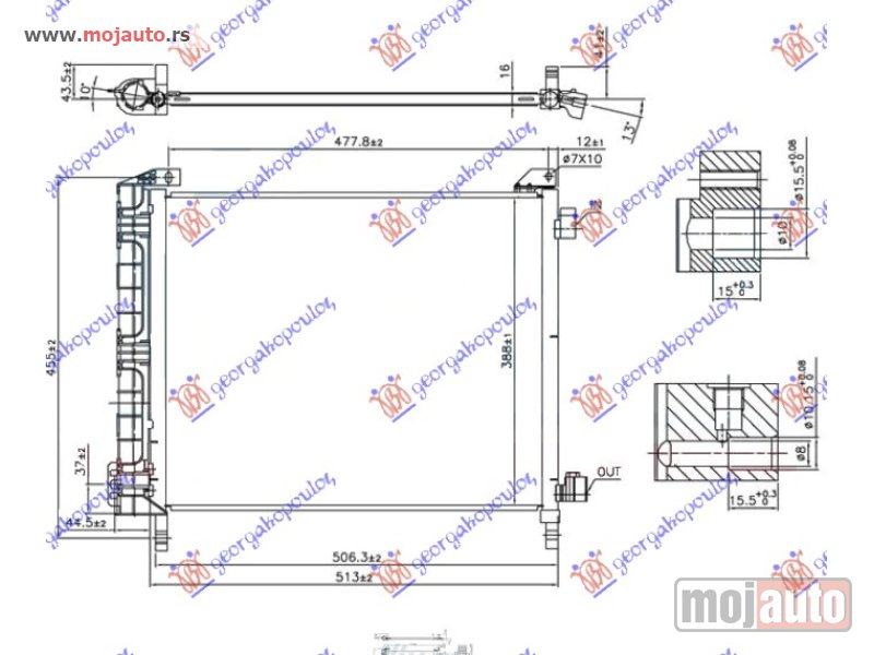Glavna slika -  HLADNJAK KLIME 1.2i 12V (HR12DE) (510x390) 75KS Nissan micra (k13) 13-17 -dostupno - MojAuto