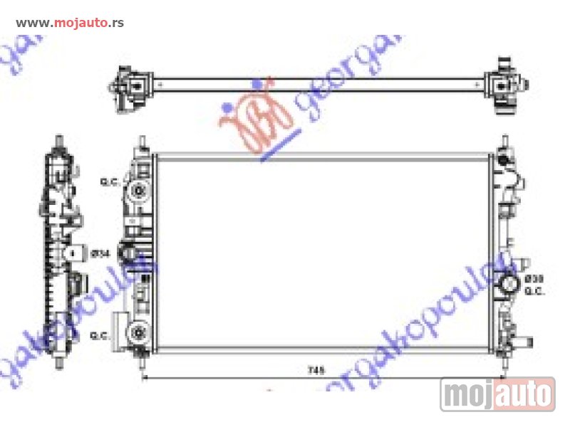 Glavna slika -  HLADNJAK MOTORA 2.0 CDTi (AUTO) (68x39) Chevrolet cruze 09-13 -dostupno - MojAuto