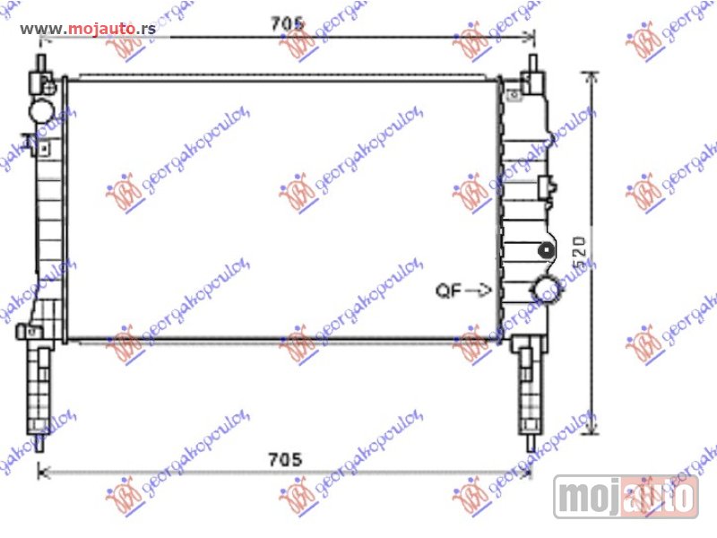 Glavna slika -  HLADNJAK MOTORA 1.4 16v TURBO BENZIN (MAN) (620x360x26) Chevrolet trax 13- -dostupno - MojAuto