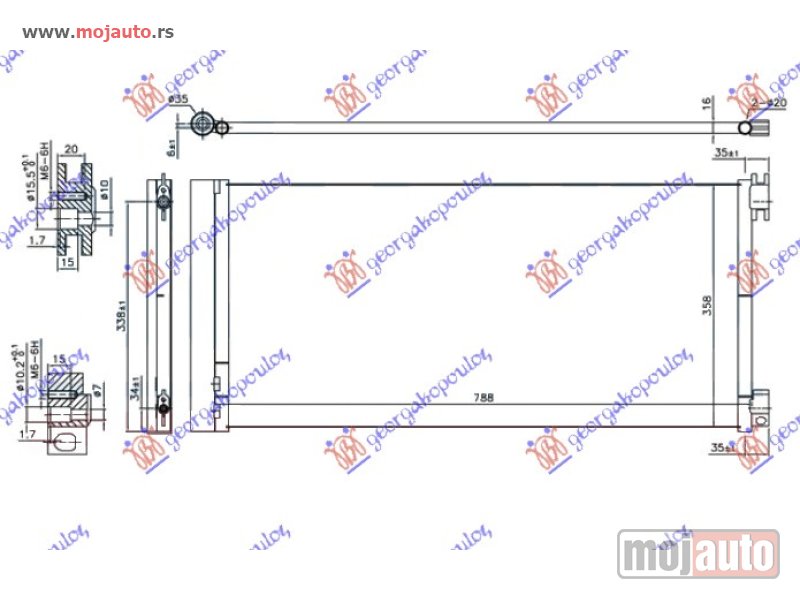 Glavna slika -  HLADNJAK KLIME 1.6 CDTi (788x356x16) Fiat talento 16- -dostupno - MojAuto