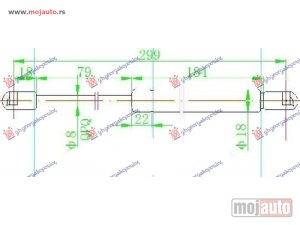 NOVI: delovi  AMORTIZER GEPEK VRATA (298L-730N) Audi a6 04-08 -dostupno