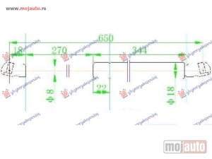 Glavna slika - AMORTIZER HAUBE (649L-250N) Opel vectra c 05-08 -dostupno - MojAuto