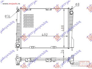 NOVI: delovi  HLADNJAK MOTORA 1.5 DIZEL (+/-AC) (49x41) Renault clio 06-09 -dostupno