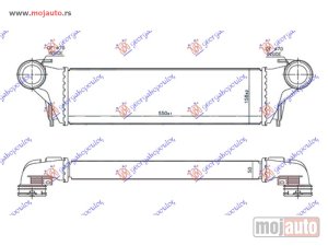 NOVI: delovi  HLADNJAK INTERKULERA 3.0 D DIZEL (550x158x50) CEV 70 Bmw x5 (e53) 00-07 -dostupno