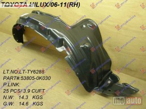 NOVI: delovi  POTKRILO (4WD) PLASTICNO Desno Toyota hi-lux 2wd/4wd 05-09 -dostupno