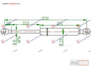 NOVI: delovi  AMORTIZER GEPEK STAKLA (530L-110N) Renault laguna 00-07 -dostupno