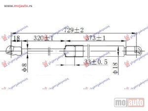 NOVI: delovi  AMORTIZER HAUBE (730L-250N) Vw golf v 04-08 -dostupno