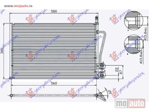 NOVI: delovi  HLADNJAK KLIME BENZIN - 1.4TDCi DIZEL (530x335x16) Ford fiesta 02-08 -dostupno