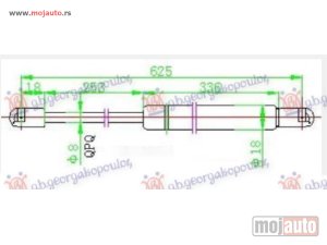 NOVI: delovi  AMORTIZER GEPEK VRATA 3 VRATA (575N) Ford fiesta 02-08 -dostupno