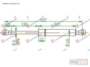 NOVI: delovi  AMORTIZER GEPEK VRATA KARAVAN (519L-570N) Fiat palio 99-04 -dostupno