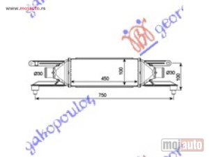Glavna slika -  HLADNJAK INTERKULERA 1.3 JTD-JTDM (45x100x53) 90 KS Fiat grande punto 05-12 -dostupno - MojAuto