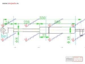 Glavna slika -  AMORTIZER GEPEK VRATA (380N) Fiat panda 86-03 -dostupno - MojAuto